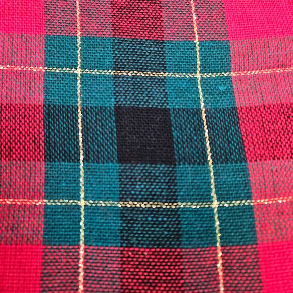 VTG 1960s Vera Bradley Holiday Settings Tartan Plaid 60" x 82" Table Cloth Red - Picture 4 of 6